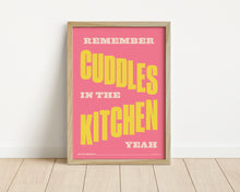Load image into Gallery viewer, *Framed* Cuddles In The Kitchen Print