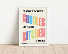 Load image into Gallery viewer, *Framed* Cuddles In The Kitchen Print