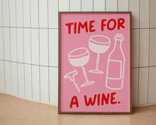 Load image into Gallery viewer, Time For A Wine Illustrated Print