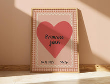 Load image into Gallery viewer, Custom Name Nursery Print | Baby Name, Date of Birth And Weight