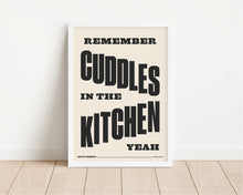 Load image into Gallery viewer, *Framed* Cuddles In The Kitchen Print