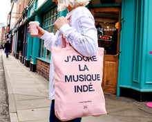 Load image into Gallery viewer, SECONDS SALE J'adore La Musique Indé Heavyweight Tote Bag