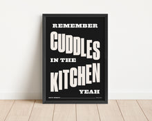 Load image into Gallery viewer, *Framed* Cuddles In The Kitchen Print