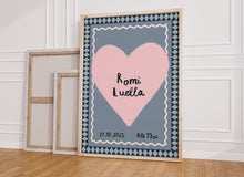 Load image into Gallery viewer, Custom Name Nursery Print | Baby Name, Date of Birth And Weight