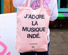 Load image into Gallery viewer, SECONDS SALE J'adore La Musique Indé Heavyweight Tote Bag