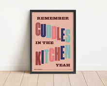 Load image into Gallery viewer, *Framed* Cuddles In The Kitchen Print