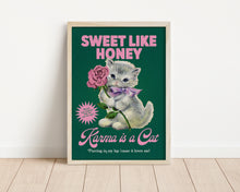 Load image into Gallery viewer, *Framed* Karma is A Cat Print