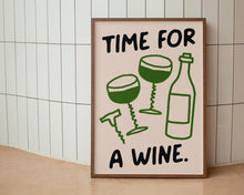 Load image into Gallery viewer, Time For A Wine Illustrated Print