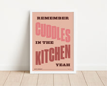 Load image into Gallery viewer, *Framed* Cuddles In The Kitchen Print