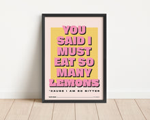 Load image into Gallery viewer, *Framed* Eat So Many Lemons Print