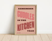 Load image into Gallery viewer, *Framed* Cuddles In The Kitchen Print