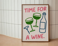 Load image into Gallery viewer, Time For A Wine Illustrated Print
