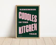 Load image into Gallery viewer, *Framed* Cuddles In The Kitchen Print