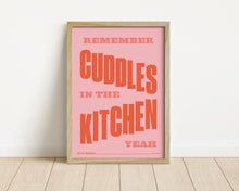 Load image into Gallery viewer, *Framed* Cuddles In The Kitchen Print