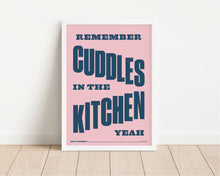 Load image into Gallery viewer, *Framed* Cuddles In The Kitchen Print