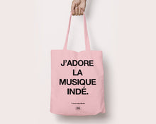 Load image into Gallery viewer, J'adore La Musique Indé Heavyweight Tote Bag