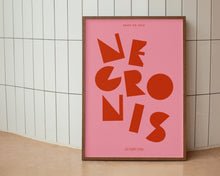 Load image into Gallery viewer, Negroni Cocktail Aesthetic Print