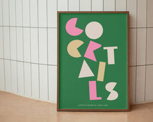 Load image into Gallery viewer, Cocktails Typography Kitchen Print
