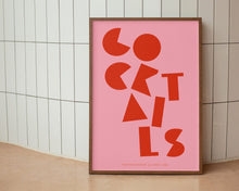 Load image into Gallery viewer, Cocktails Typography Kitchen Print