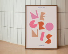 Load image into Gallery viewer, Negroni Cocktail Aesthetic Print
