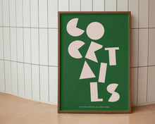 Load image into Gallery viewer, Cocktails Typography Kitchen Print