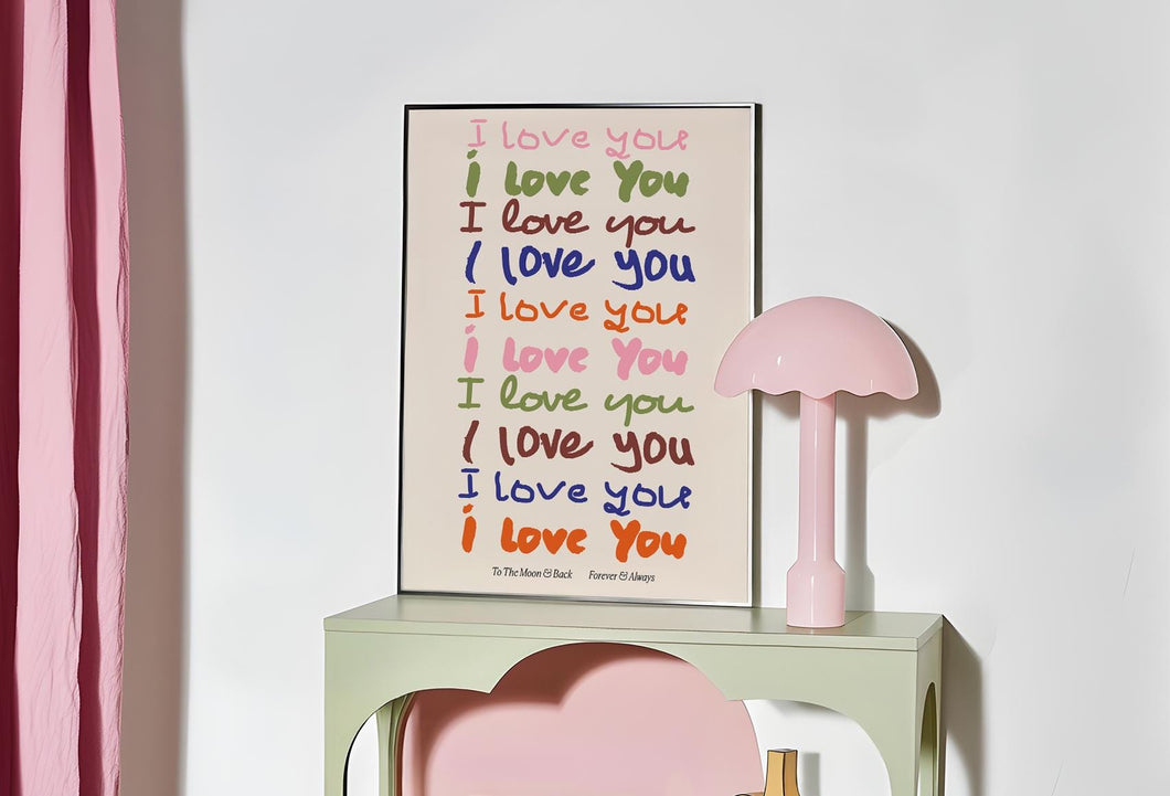 I Love You Handwritten Text Print