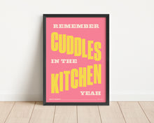 Load image into Gallery viewer, *Framed* Cuddles In The Kitchen Print
