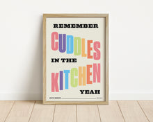 Load image into Gallery viewer, *Framed* Cuddles In The Kitchen Print
