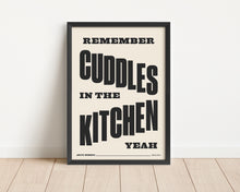 Load image into Gallery viewer, *Framed* Cuddles In The Kitchen Print
