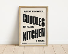 Load image into Gallery viewer, *Framed* Cuddles In The Kitchen Print
