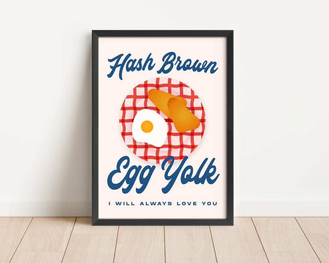 *Framed* Hash Brown Egg Yolk Print