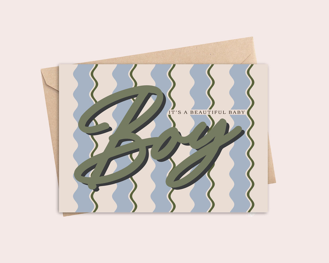 New Baby Boy Card | New Arrival | Birth
