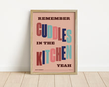 Load image into Gallery viewer, *Framed* Cuddles In The Kitchen Print
