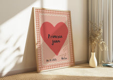 Load image into Gallery viewer, Custom Name Nursery Print | Baby Name, Date of Birth And Weight
