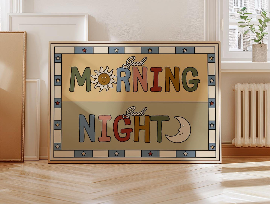 Good Morning Good Night Kids Print
