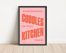 Load image into Gallery viewer, *Framed* Cuddles In The Kitchen Print
