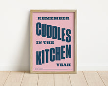 Load image into Gallery viewer, *Framed* Cuddles In The Kitchen Print
