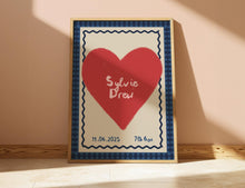 Load image into Gallery viewer, Custom Name Nursery Print | Baby Name, Date of Birth And Weight
