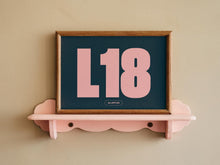 Load image into Gallery viewer, Custom Postcode Town Print | Choose Your Colour, Postcode &amp; Town
