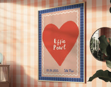 Load image into Gallery viewer, Custom Name Nursery Print | Baby Name, Date of Birth And Weight
