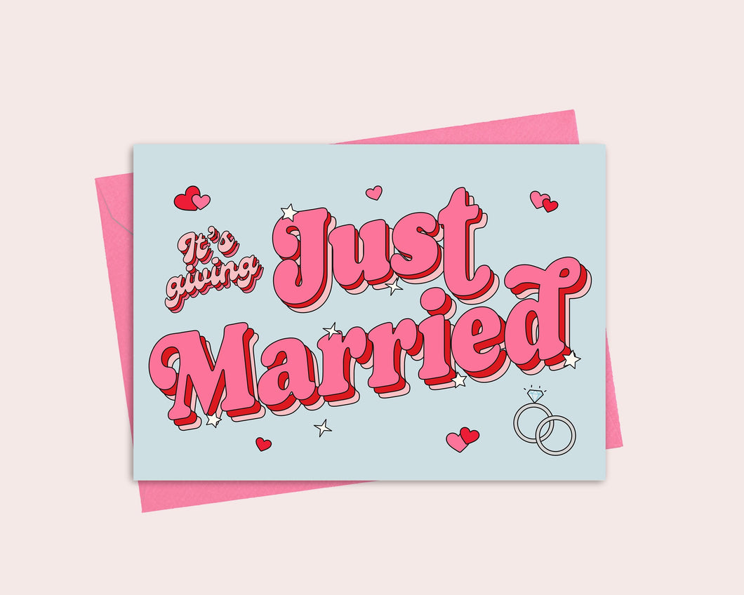 It's Giving Just Married Greeting Card | Congratulations | Marriage | Wedding
