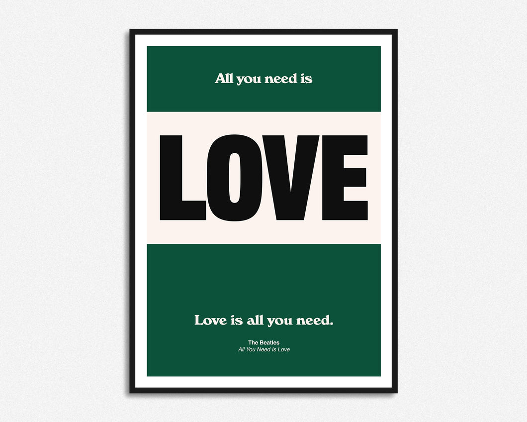 SECONDS SALE All You Need Is Love Colour Block Print