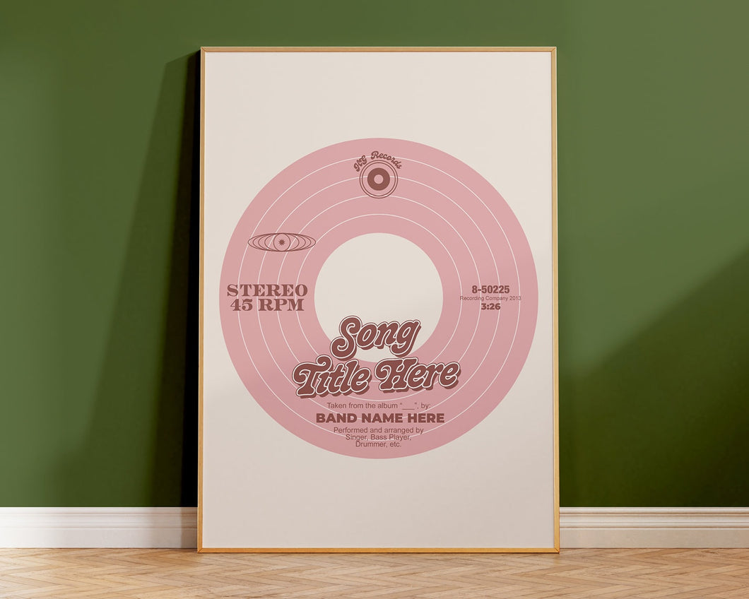 Custom Personalised Vinyl Music Print