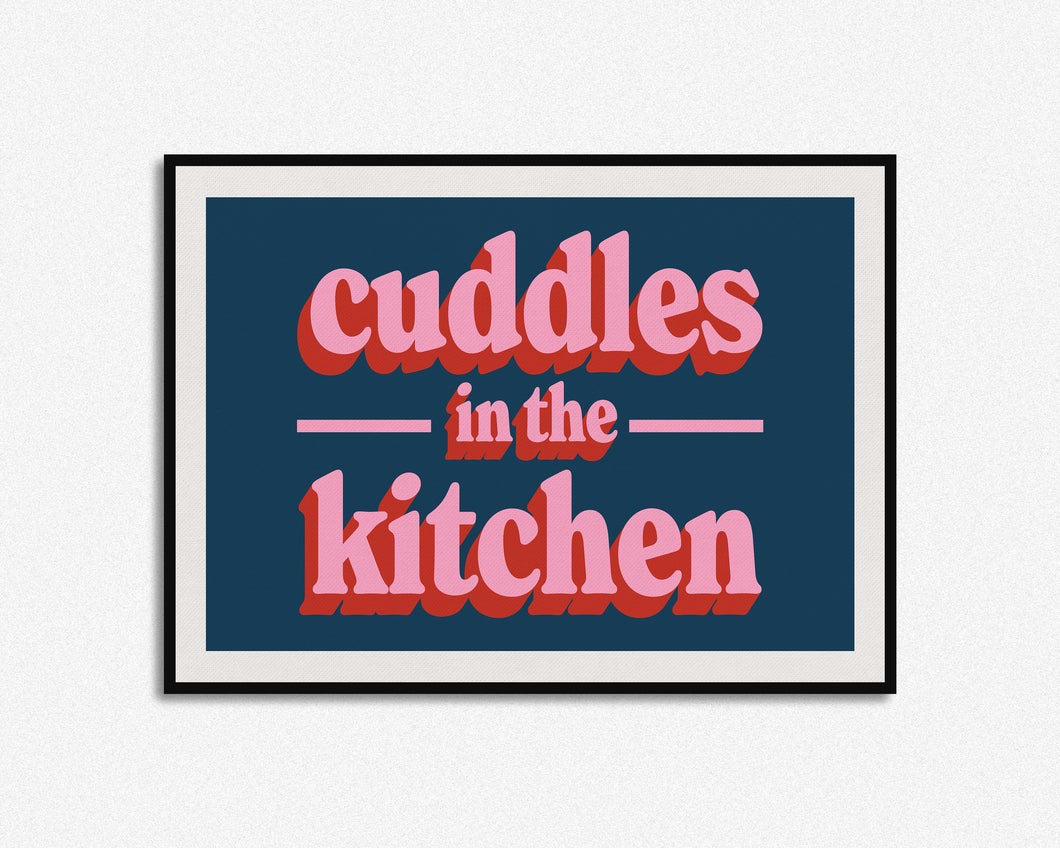 Cuddles In The Kitchen Landscape Print