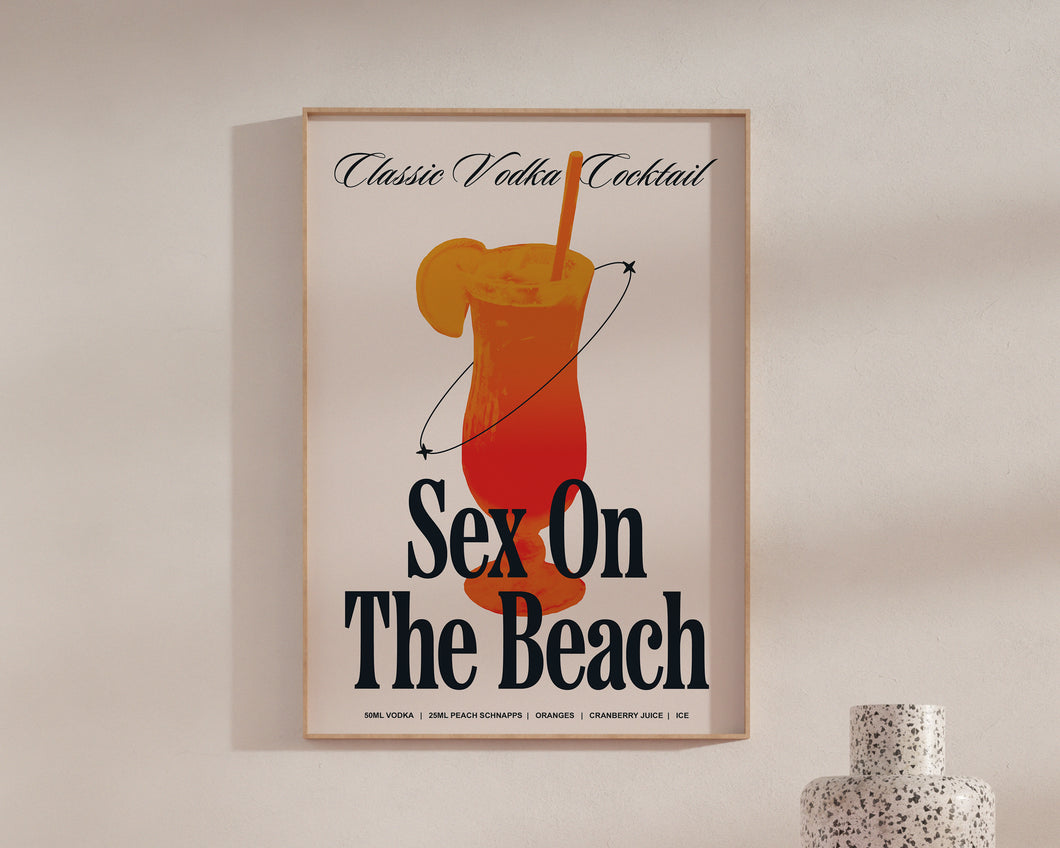 Sex On The Beach Cocktail Print