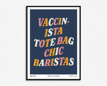 Load image into Gallery viewer, Vaccinista Tote Bag Chic Baristas Print
