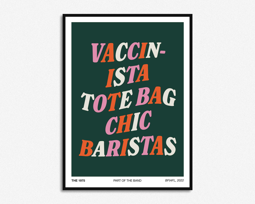 Vaccinista Tote Bag Chic Baristas Print