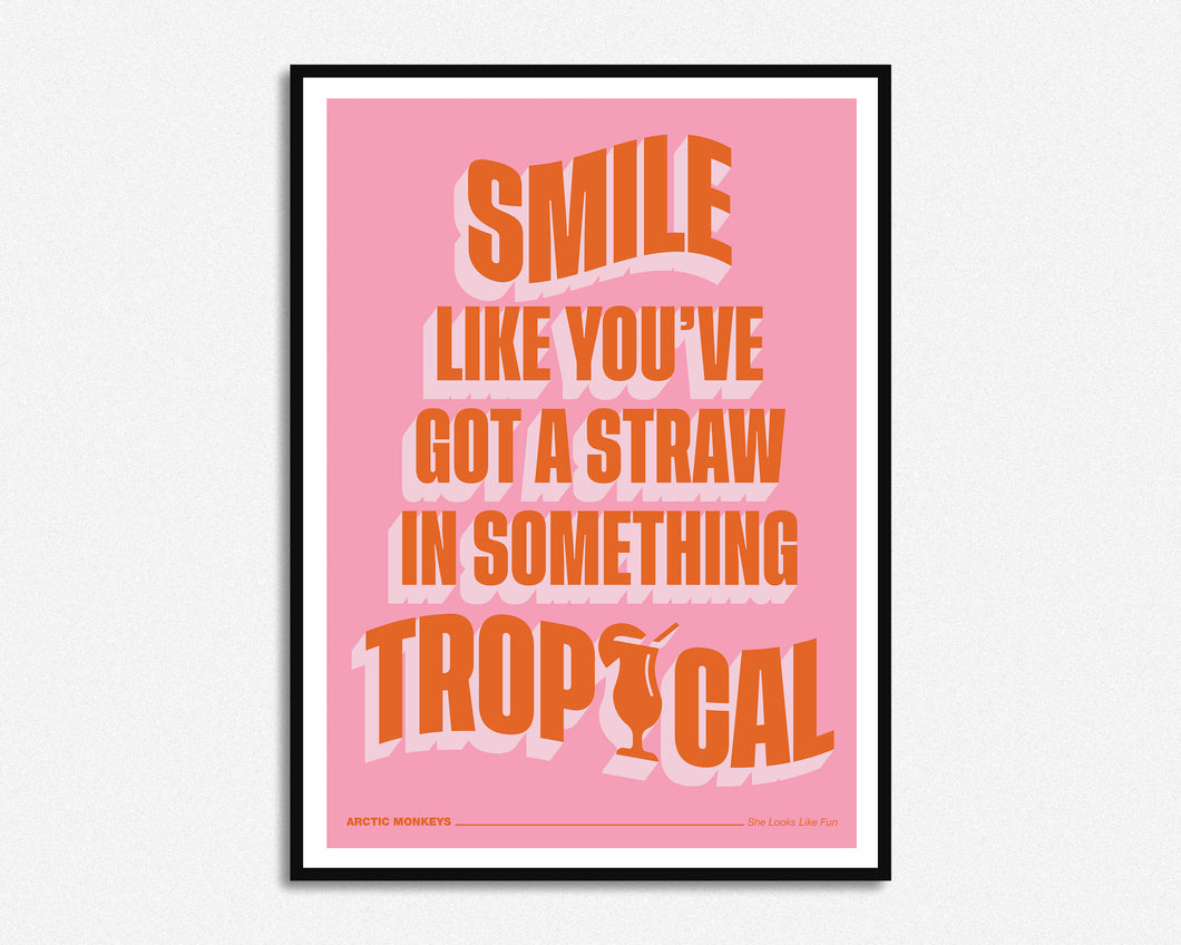 Straw In Something Tropical Print