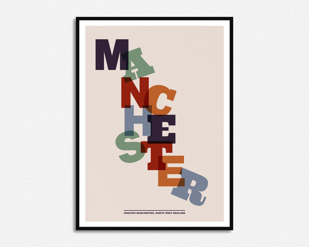 SECONDS SALE Manchester Typography Print