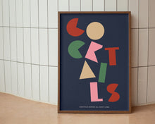 Load image into Gallery viewer, Cocktails Typography Kitchen Print
